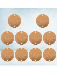 10 Etiquetas de Sello Redondas de Cobre para Grabado 20mm 2