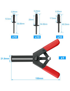 Juego de pistola de remaches Mejiao con 30 remaches de nylon 2