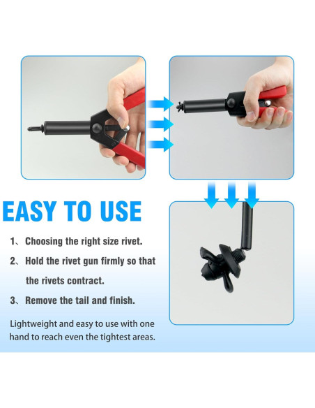 Juego de pistola de remaches Mejiao con 30 remaches de nylon