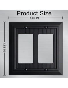 Cubiertas de enchufe Kisrvopn de bambú negro mate, 2 ganglios 2