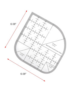 Regla de Costura Acrílica Mairuker 154x154mm con Cortador Curvo 2