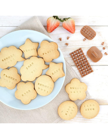 Cortadores de Galletas de Letras y Números Alladaga - 100 Piezas
