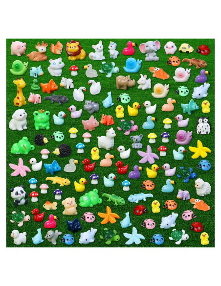 130 Mini Figuras de Animales de Resina Ekisemio para Decoración