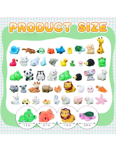 130 Mini Figuras de Animales de Resina Ekisemio para Decoración
