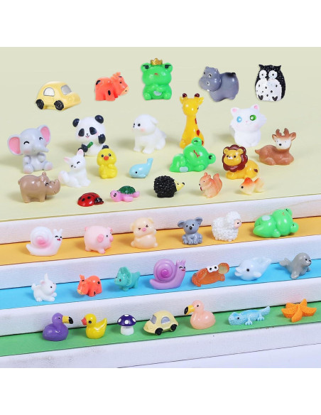 130 Mini Figuras de Animales de Resina Ekisemio para Decoración