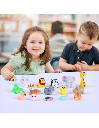 130 Mini Figuras de Animales de Resina Ekisemio para Decoración
