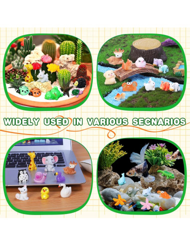 130 Mini Figuras de Animales de Resina Ekisemio para Decoración