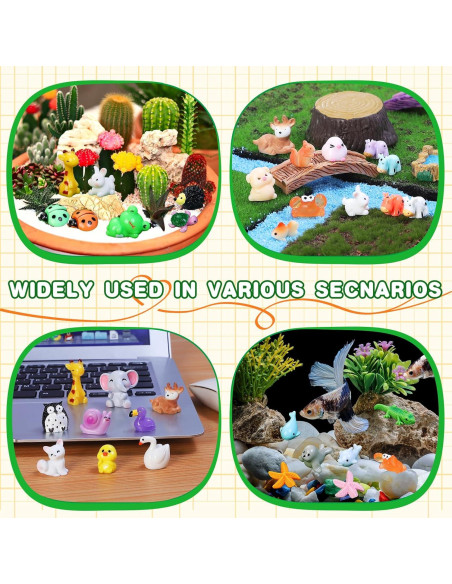 130 Mini Figuras de Animales de Resina Ekisemio para Decoración