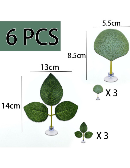 Hamaca de hojas para peces Betta Huizhou 6 PCS - Natural