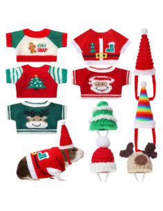 10 Piezas Ropa para Cobayas Clysee - 5 Chalecos y 5 Sombreros Mini