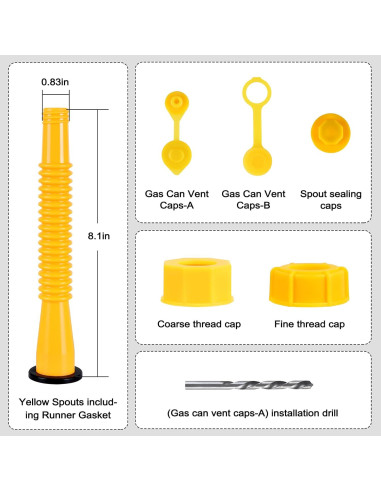 Boquilla de Lata de Gas FOANRIY 20.6 cm con Tapas Ventilación