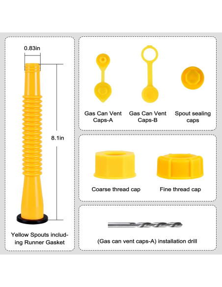 Boquilla de Lata de Gas FOANRIY 20.6 cm con Tapas Ventilación
