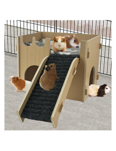 Castillo Escondite de Madera Cdycam para Cobayas 31.5x25.9 cm