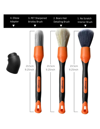 Juego de 3 Pinceles Detalladores YeewayVeh Naranja 190g