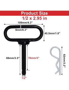 Pasador de Enganche S SYDIEN 1/2" x 7.49 cm Negro 2