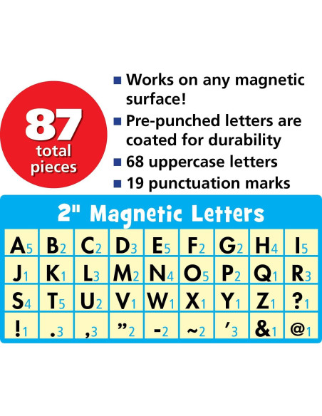 Letras Magnéticas Coloridas Recursos Creados por el Maestro 87 Piezas