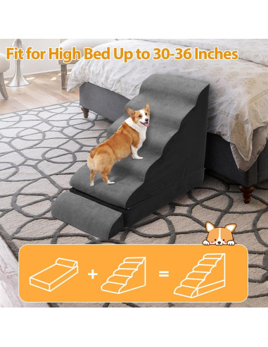 Escaleras para Perros A.FATI 6 Pasos Antideslizantes 76.2 cm