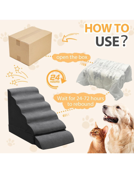 Escaleras para Perros A.FATI 6 Pasos Antideslizantes 76.2 cm