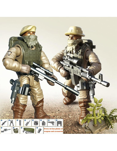 Set de Figuras de Acción Militar 8 PCS Desert Eagle 1:36