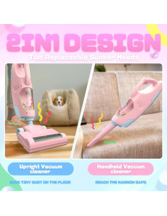 Aspiradora de Juguete Toy Choi Rosa 2 en 1 para Niños 2