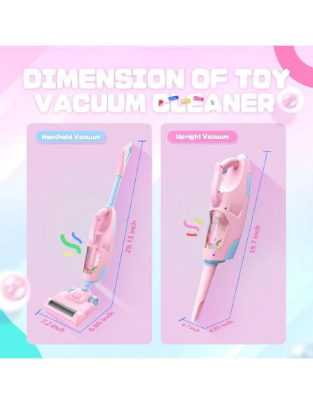 Aspiradora de Juguete Toy Choi Rosa 2 en 1 para Niños