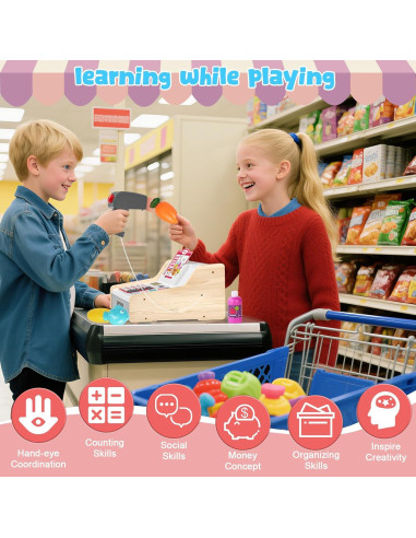 Registradora de Madera Recargable Maysida con Escáner y Accesorios