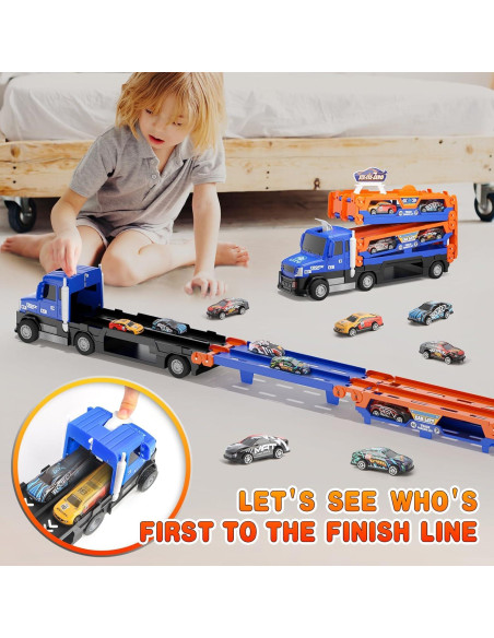 Pista de Carreras SJIADA 139,7 cm 6 Coches Metal Luces Sonidos