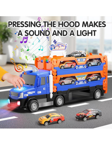 Pista de Carreras SJIADA 139,7 cm 6 Coches Metal Luces Sonidos