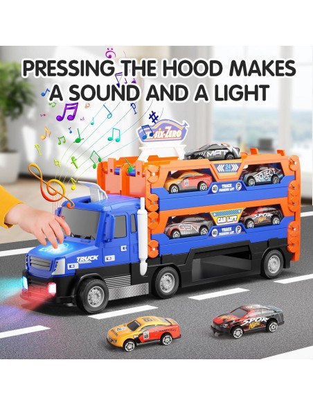 Pista de Carreras SJIADA 139,7 cm 6 Coches Metal Luces Sonidos