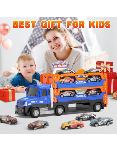 Pista de Carreras SJIADA 139,7 cm 6 Coches Metal Luces Sonidos