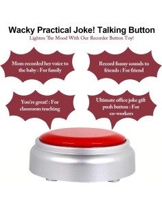 Botón Grabador de Sonido 30 Segundos Cover RM5-WR Rojo Plata 2