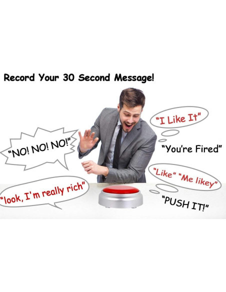 Botón Grabador de Sonido 30 Segundos Cover RM5-WR Rojo Plata