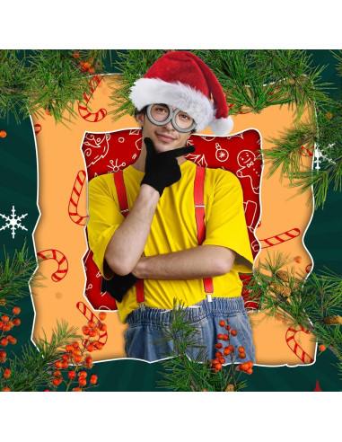 Accesorios de Disfraz de Navidad BUUFAN - Gafas, Sombrero, Guantes