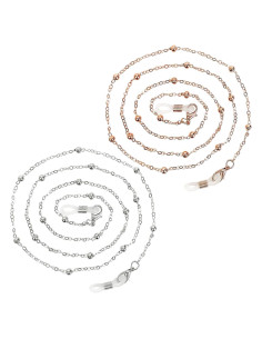 Cadenas de Gafas con Cuentas para Mujeres - Oro Rosa y Plata