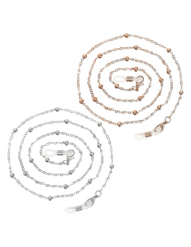 Cadenas de Gafas con Cuentas para Mujeres - Oro Rosa y Plata