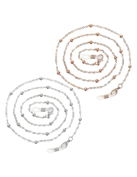 Cadenas de Gafas con Cuentas para Mujeres - Oro Rosa y Plata