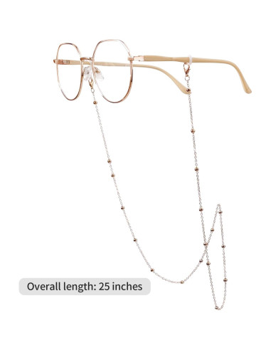 Cadenas de Gafas con Cuentas para Mujeres - Oro Rosa y Plata