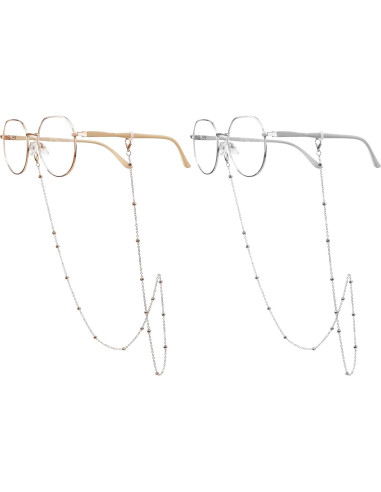 Cadenas de Gafas con Cuentas para Mujeres - Oro Rosa y Plata