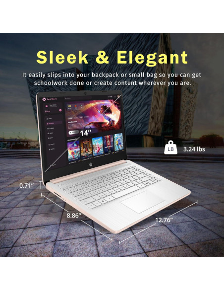 Laptop HP Stream 14" HD, Intel Celeron N150, 16GB RAM, 288GB