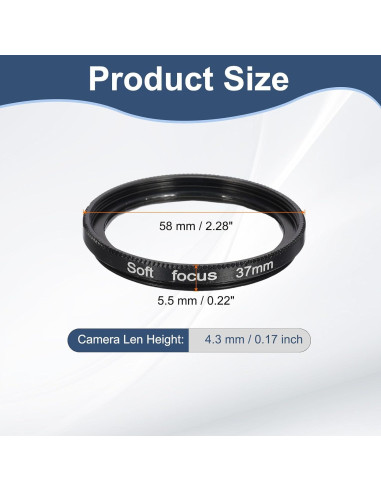 Filtro de Niebla PATIKIL 37mm Vidrio Óptico Negro