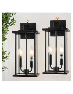 Luz de Pared Exterior SIAFAVOI 16cm Negra con Sensor