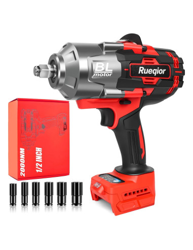 Llave de impacto inalámbrica 1/2" Rueqior 2000N.m para Milwaukee