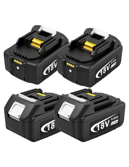 Paquete de 4 Baterías de Litio 18V 6000mAh Djsanu para Makita