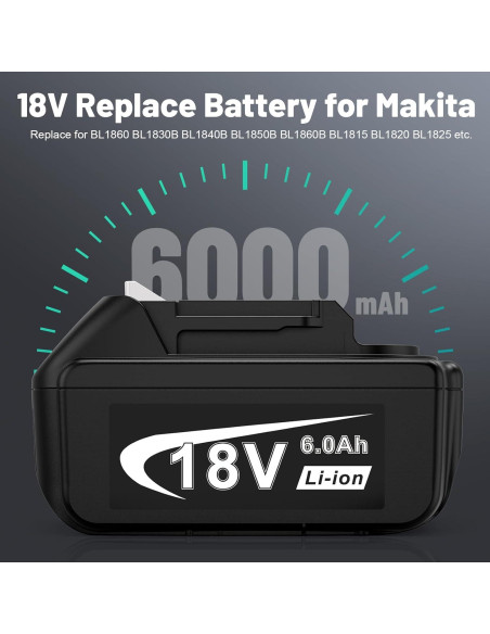 Paquete de 4 Baterías de Litio 18V 6000mAh Djsanu para Makita