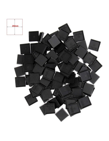 Bases Cuadradas Negras 20mm Evemodel - 100 Piezas para Miniaturas