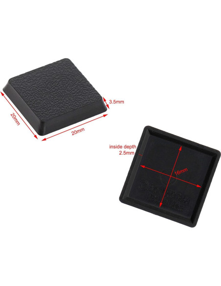 Bases Cuadradas Negras 20mm Evemodel - 100 Piezas para Miniaturas