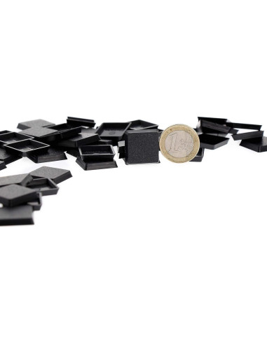 Bases Cuadradas Negras 20mm Evemodel - 100 Piezas para Miniaturas