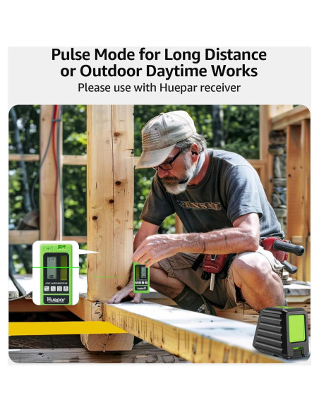 Nivel láser autolevelante Huepar BOX-1G 150ft verde 360