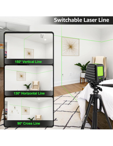 Nivel láser autolevelante Huepar BOX-1G 150ft verde 360