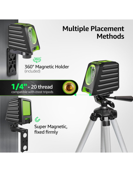 Nivel láser autolevelante Huepar BOX-1G 150ft verde 360